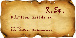 Kállay Szilárd névjegykártya